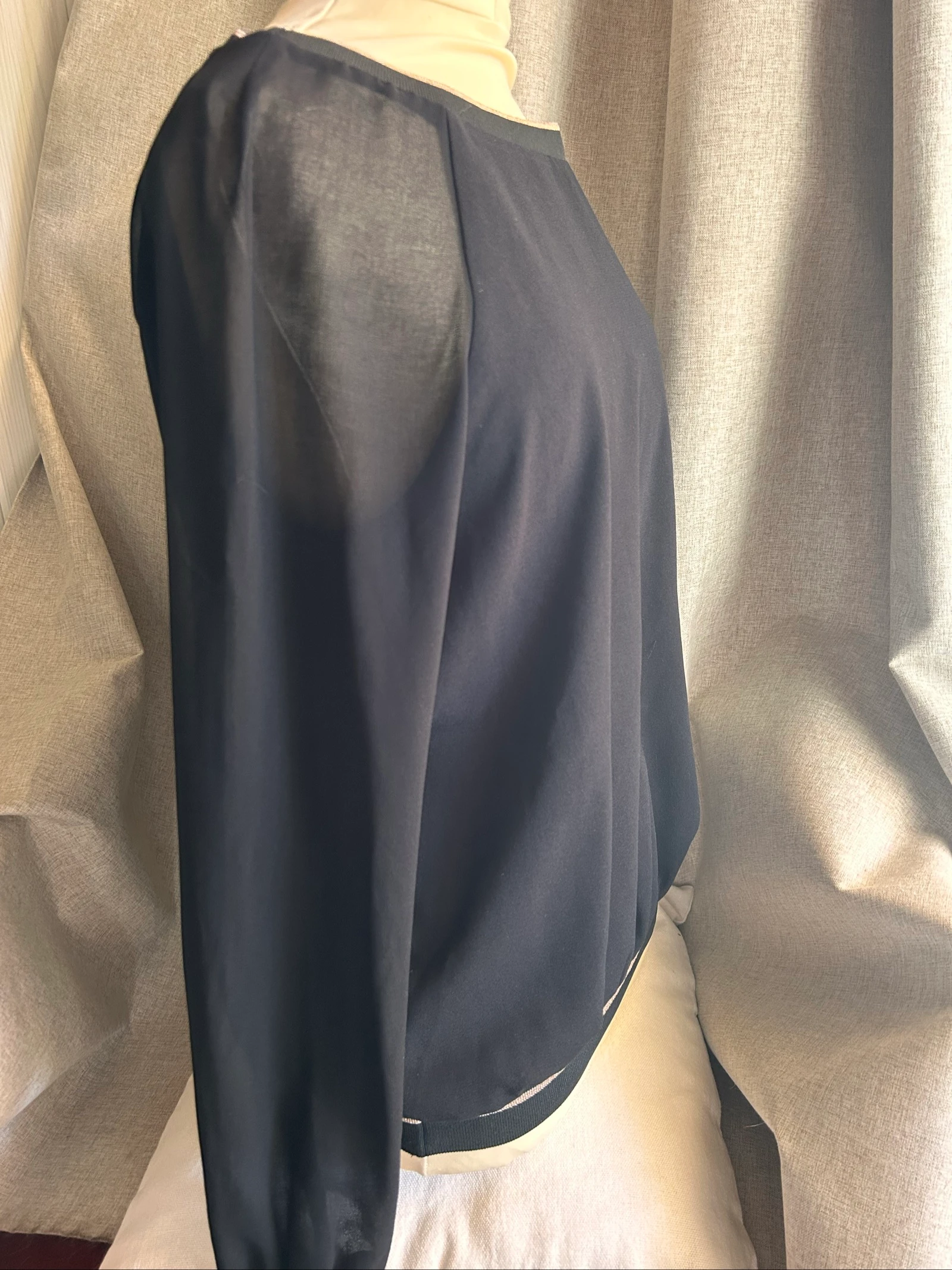 Black fluid top Etam – Transparent sleeves – Size 36-38 (S-M) – photo 10